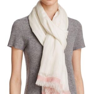 NEW Meesha Mila Scarf Women's White 38"x82" Silk/Cotton $150 Retail
